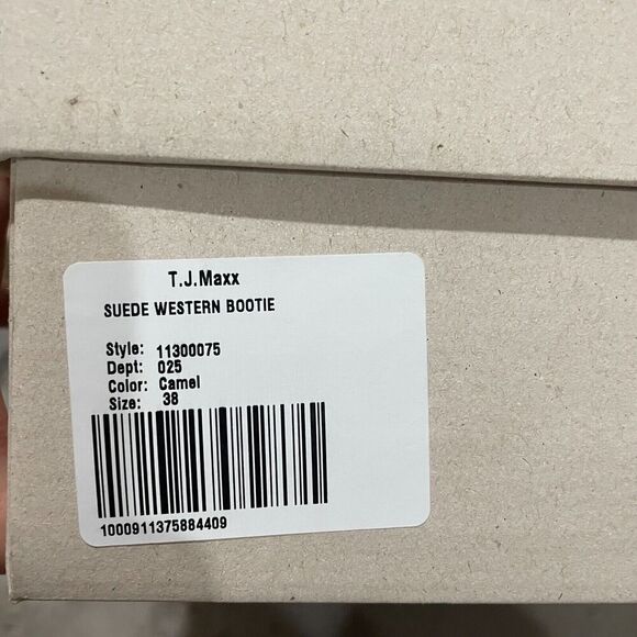 NIB Bianco Suede Western Booties Camel Brown Women 38 US 7.5 Cowboy Boots Winter - Picture 5 of 8